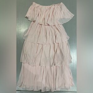 Lulu’s Pink Strapless Tiered Dress